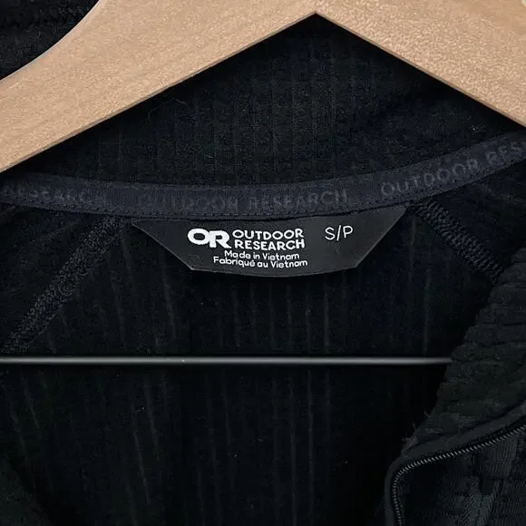 outdoor research black women's tech grid quarter zip fleece pullover thermal top - Picture 4 of 7